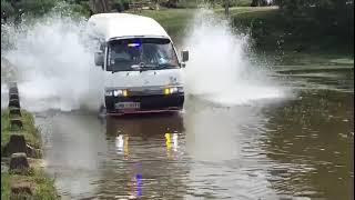 Nissan caravan drive on flooding bathalagoda lake / fun drive with caravan