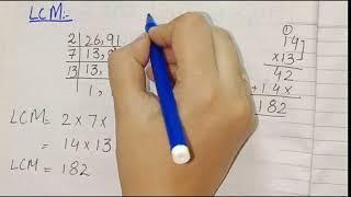 HCF and LCM of 26 and 91||Prime factorization method||