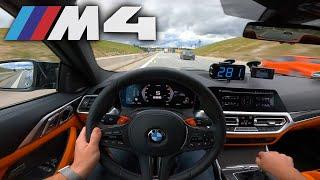 Perfect! 2021 BMW M4 G82 with Manual PUSHING HARD on German Autobahn 