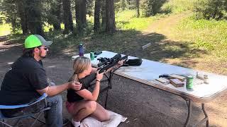 Saylor shooting the Benelli 30-06 with thunder chicken suppressor