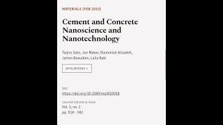 Cement and Concrete Nanoscience and Nanotechnology | RTCL.TV