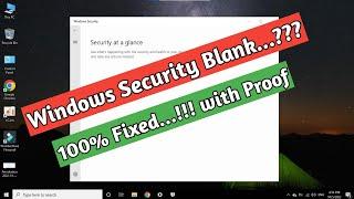 How to fix Windows Security Error? ||  Security at a glance? Blank Window || COMPUTER MASTER