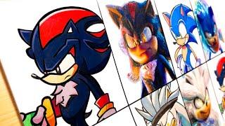 Drawing FNF Sonic VS Sonic The Hedgehog Movie 3 (Shadow, Sonic, Silver)