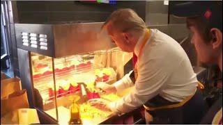 Donald Trump Visits McDonald’s In Pennsylvania Were he Served Freis For Customers - MAGA 2024