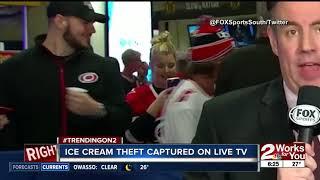 Ice Cream Theft Captured on Live TV