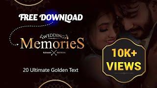 Premiere Pro Golden Text Free Download | Ultimate 20 | Wedding Title