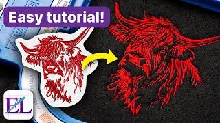 You can Digitize a HIGHLAND COW for Embroidery! | Step-by-step Guide