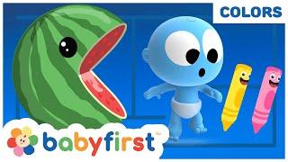 Pacman vs Color Crew & GooGoo GaaGaa | Toddler Learning Video | Fruits Name for Kids | BabyFirst TV