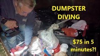 $75 Worth of Free Food in Five Minutes! DUMPSTER DIVING AT ALDI!