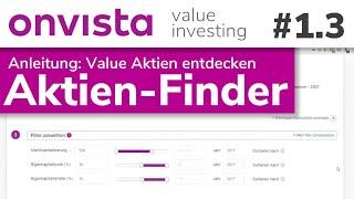 Value Aktien finden mit dem Aktien-Finder - Value Investing Webinar 1.3