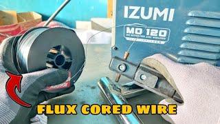 Welding flux cored wire feeder with MMA welding machine