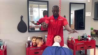 Texas Exam 14 shave areas and proper strokes (right handed Barber)