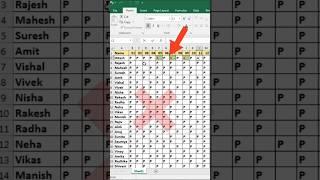 Go to Special Tricks in Attendance Sheet ‼️‼️#exceltutorial #shorts