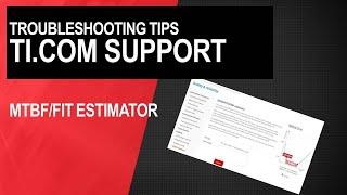 Troubleshooting Tips: MTBF/FIT estimator
