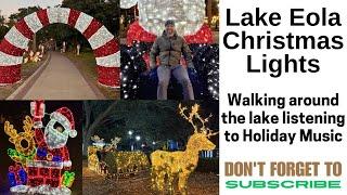 Downtown Orlando Lake Eola Christmas Lights - Holiday Stroll around the Lake with Music