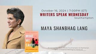 WRITERS SPEAK WEDNESDAY - Maya shanbhag lang