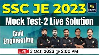 SSC JE 2023 Mock Test Live Solution #2 | Civil Engineering | Utkarsh Engineers Classes