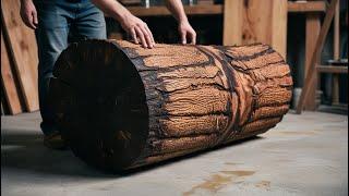 Crafting a Unique Coffee Table from a Weathered Tree Trunk