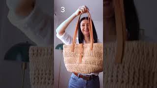 Must-Have Raffia Bag for Summer #crochetfashion #easycrochet #crochet #crochettutorial #crochetbag