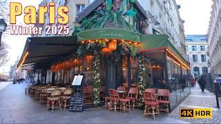 Paris France , - Winter walking tour in Paris, January 21, 2024 - Paris 4K