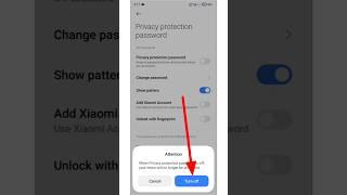 How to off privacy protection password on Redmi | Privacy Protection Password Setting #shorts