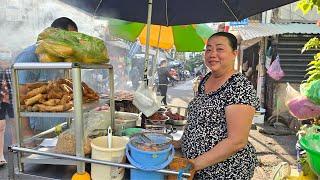 Hàng bún thịt nướng chị Chép nghi ngút khói, chả giò giòn nhiều người cắn phát ra tiếng