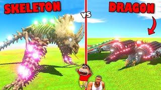 GIANT SKELETON vs MECHA DRAGON in Animal Revolt Battle Simulator with SHINCHAN and CHOP