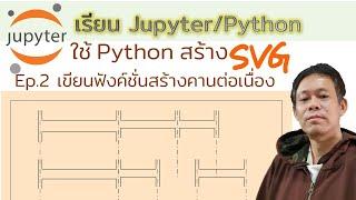 เรียนการโปรแกรมสร้าง ShopDrawing คานต่อเนื่อง SVG ด้วย Jupyter/Python ep.2 ฟังค์ชั่นสร้างเส้นขอบคาน