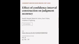 Effect of confidence interval construction on judgment accuracy | RTCL.TV