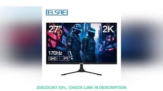 ELSAE 27-Inch Gaming Monitor with 144Hz Refresh Rate, 170Hz, 1440P IPS Screen, FreeSync, HDR, Low Bl