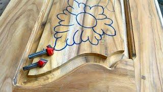 Wood carving flowers - How to carve basic flowers with router machine