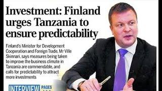 INVESTMENT: FINLAND URGES TANZANIA TO ENSURE PREDICTABILITY