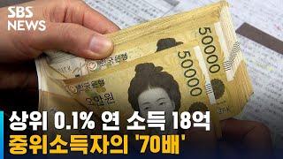 상위 0.1% 초고소득층 연 소득 18억…중위소득자의 '70배' / SBS