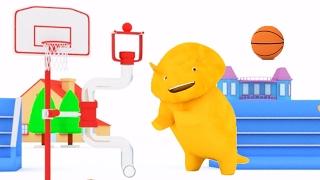 Learn colors playing Basket-ball with Dino the Dinosaur  Educational cartoon for children