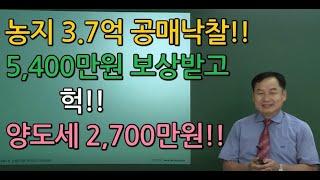 쎈경매(부동산 경매투자, 세테크 절세방법)농지경매낙찰 후 보상금 반을 양도소득세를 낸 사례
