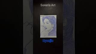 Stray kids Hyunjin drawing with his name | Soren's Art #straykids #hyunjin #kpop #drawing #sjram