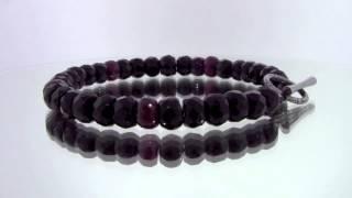 Onyx and Ruby 8mm Spirt Bead Bracelet Black Diamonds by Mander Jewelry