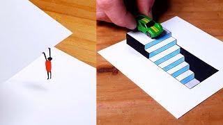 How to Draw - Easy 3D Steps Hole Illusion & Art Tricks