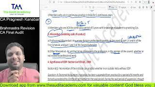 Brahmastra Revision Professional Ethics | CA Final Audit