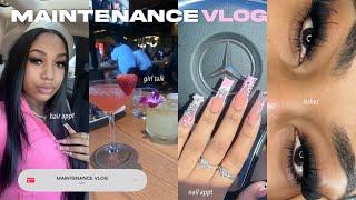 MAINTENANCE VLOG | HAIR + NAILS + LASHES + WAX & SHOPPING *im literally just a girl*