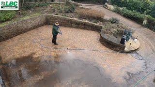 Drive, Patio and Stone Portico Clean At  A Dream Home- Soo Satisfying!