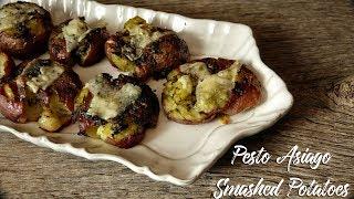 Pesto Asiago Smashed Potatoes | Smash 'em up!