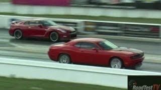 2013 GTR vs Supercharged Challenger SRT8 - After Hours Mopar Performance - Drag Video - Road Test ®