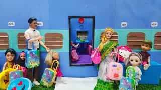 School Trip க்கு Train ல ஜாலியா போறோம்/Barbie show tamil