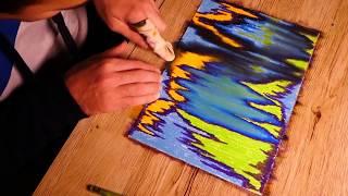 Abstract Painting Art Demonstration in Pastel With Blending Technique