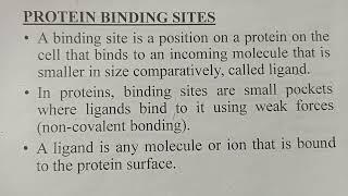 Protein Binding Sites | Maryam Shamim