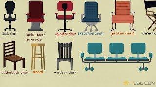 Different Types of Chairs in English | List of Chairs | Chair Styles