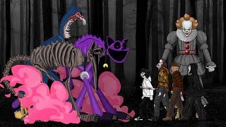 Catnap, Huggy Wuggy VS Pennywise Jason Freddy, Ghostface, Jeff -  Poppy playtime chapter 3 animation