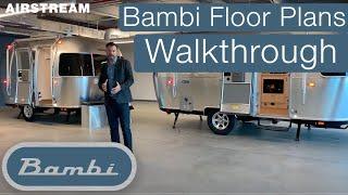 Airstream Bambi Floor Plans Walkthrough and Comparison (16RB, 19CB, 20FB, 22FB)