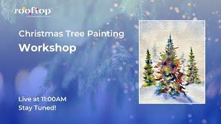 Christmas Tree painting workshop | Live Art Workshop | Curated by Rooftop